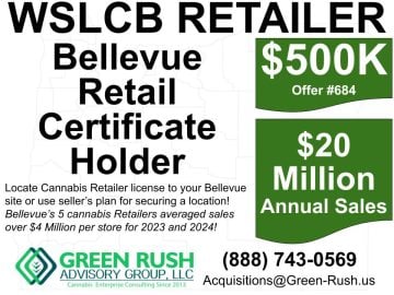 Bellevue I-502 / WSLCB Cannabis Retail Title Holder License For Sale, Offer #684