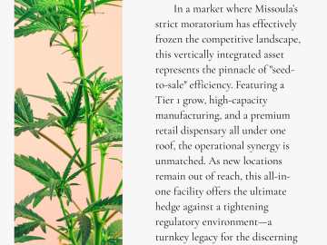 Vertical Missoula dispensary business w/ location