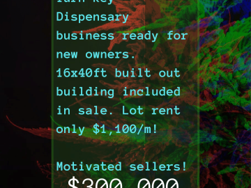 Bozeman area dispensary business w/ location