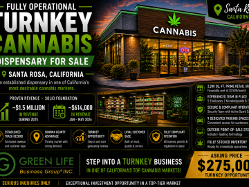 Fully Operational Turnkey Cannabis Dispensary For Sale (Santa Rosa, California) #2039