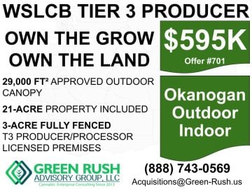 Tier 3 Washington Cannabis Producer/Processor + 20.98 Acres — $595,000