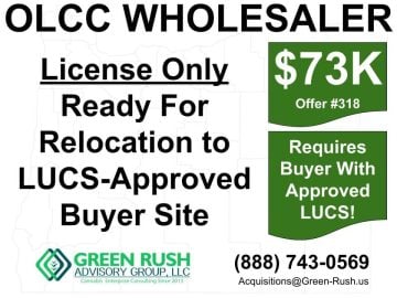 Active Oregon OLCC Wholesaler License — Relocatable — $73,000