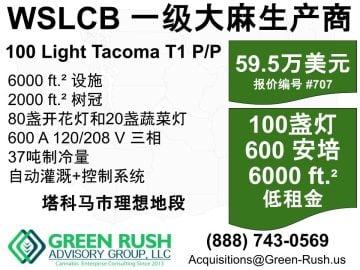 100 Light Tacoma WSLCB 一级大麻生产加工企业出售 #707