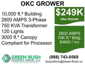 OKC Area OMMA Cannabis Grower For Sale, Offer #OK296