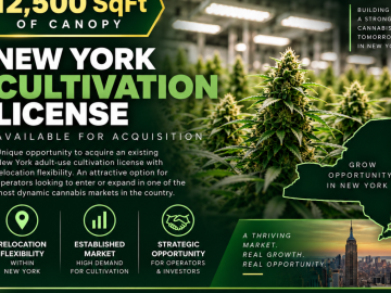 New York Tier 2 Mixed Light Cultivation 12,500 SqFt Canopy Portable License Just Renewed For 2 Years! For Sale (New York, USA) #2095